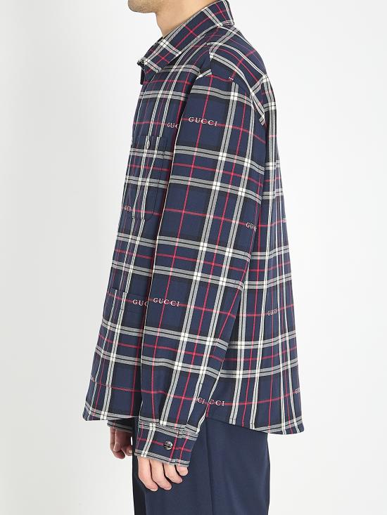 26SS 구찌 긴팔 셔츠 853013ZAUAC4069 NAVY RED - GUCCI
