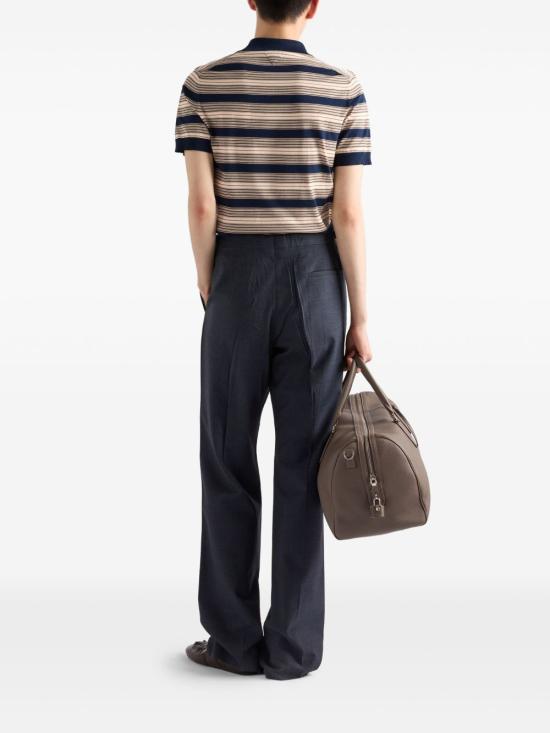 25FW 프라다 반팔 티셔츠 UMF06417O6SOOOF0008 BROWN BLUE - PRADA