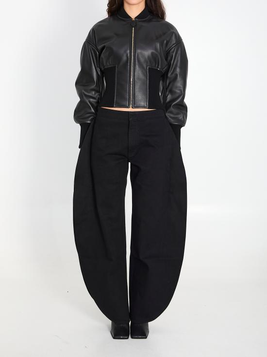 26SS 알라이아 가죽 자켓 AA9V1236C228C 995 BLACK - ALAIA