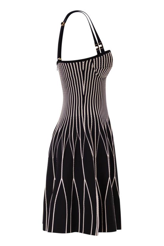 26SS 엘리자베타프랜치 미디 원피스 AM27S62E2 685 BLACK BUTTER - ELISABETTA FRANCHI