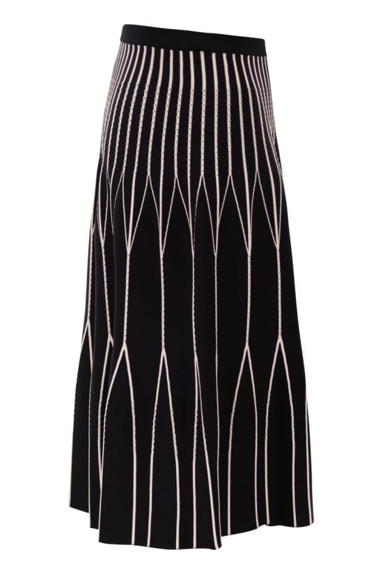 26SS 엘리자베타프랜치 미디 스커트 GK31S62E2 685 BLACK BUTTER - ELISABETTA FRANCHI