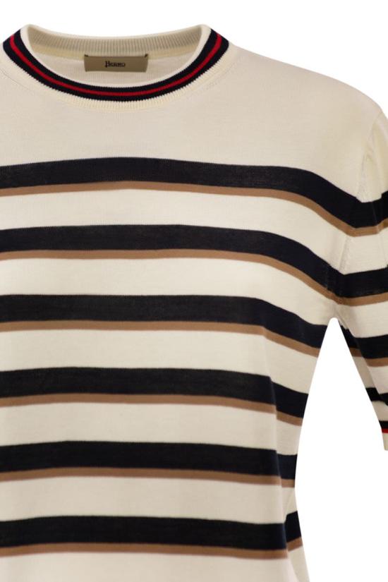 26SS 에르노 반팔 티셔츠 MG000239D72118 1092 WHITE BLUE - HERNO