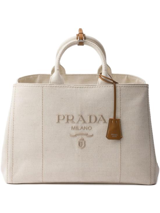 25FW 프라다 자르디니에르 엑스트라 라지 리넨 블렌드 토트백 2VG1312CX9VOOOF0018 BEIGE
