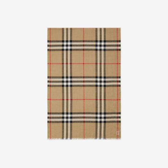 26SS 버버리 체크 울 실크 스카프 8078779138465 A7026 ARCHBEIGE - BURBERRY