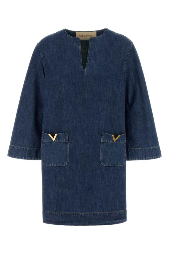 26SS 발렌티노 가라바니 미디 원피스 8B3DA03B9YA 558 Blue