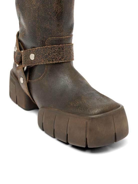 26SS 디젤 D-텍스 바이커 부츠 크랙 레더 Y03906 P7674 HB490 Brown - DIESEL