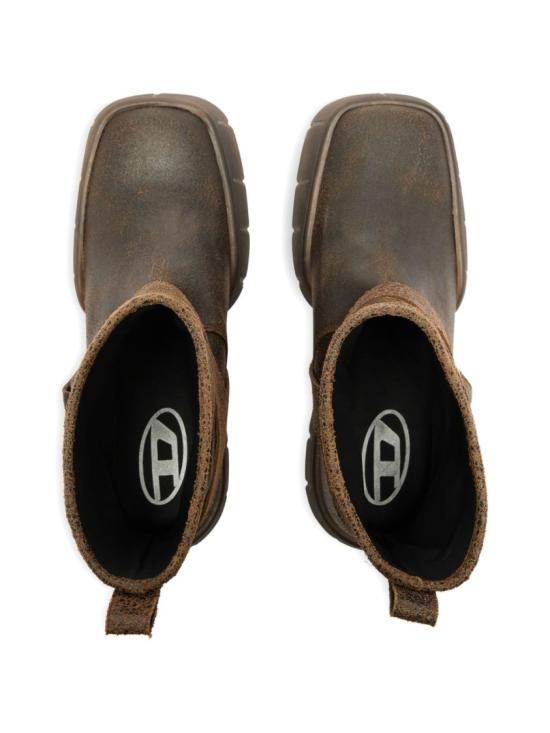 26SS 디젤 D-텍스 바이커 부츠 크랙 레더 Y03906 P7674 HB490 Brown - DIESEL