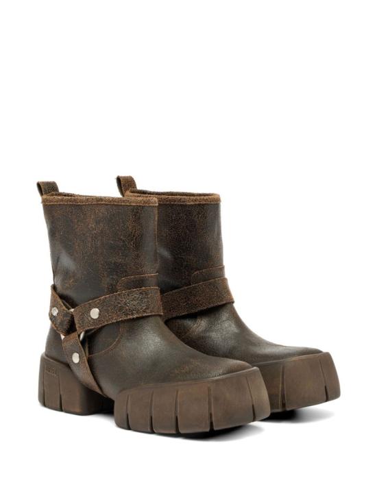 26SS 디젤 D-텍스 바이커 부츠 크랙 레더 Y03906 P7674 HB490 Brown - DIESEL