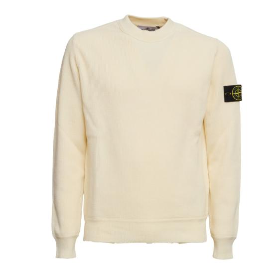 26SS 스톤 아일랜드 립드 소프트 오가닉 코튼 레귤러 핏 크루넥 스웨터 L1S155100154 S00D8 Neutrals