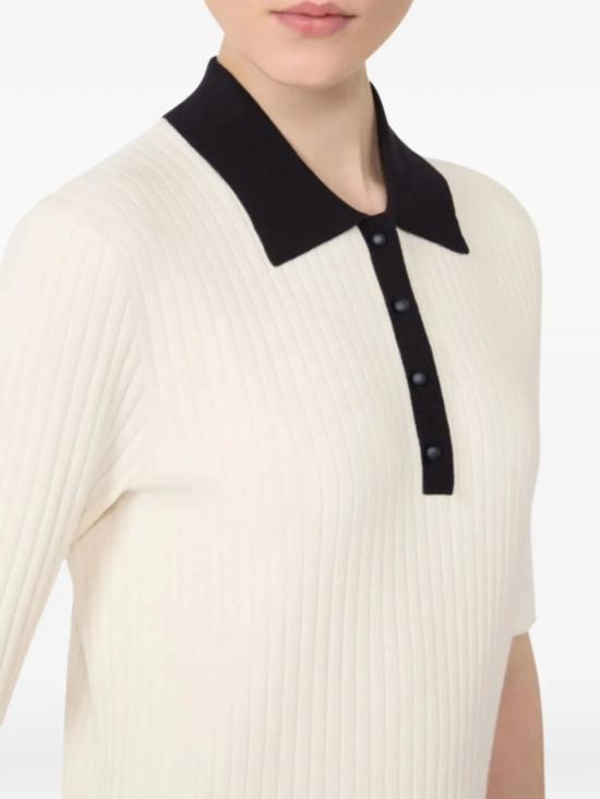 26SS 막스마라 스튜디오 폴로 티셔츠 OSCURI009 White - MAX MARA STUDIO