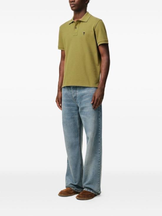 26SS 아미 스몰 하트 로고 폴로 티셔츠 HPL411 760 A035 Green - AMI