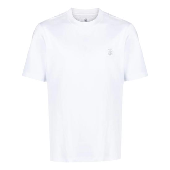 26SS 브루넬로 쿠치넬리 코튼 저지 크루넥 티셔츠 M0B138440 CK640 WHITE