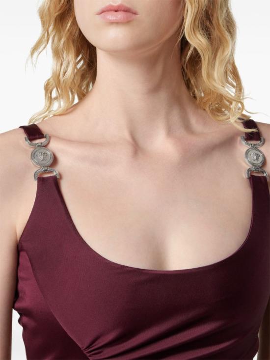 26SS 베르사체 미디 원피스 1022606 1A12497 1RD90 Black - VERSACE