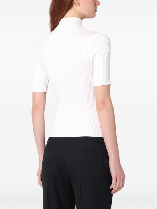 26SS 쿠레쥬 리에디션 니트 탑 숏슬리브 PERMPU026FI0001 5009 White - COURREGES
