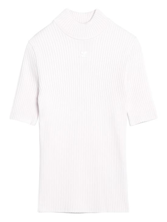 26SS 쿠레쥬 리에디션 니트 탑 숏슬리브 PERMPU026FI0001 5009 White