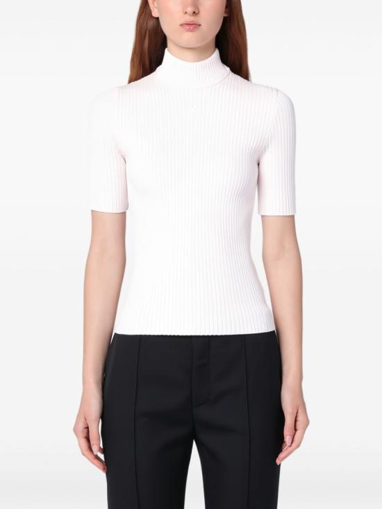 26SS 쿠레쥬 리에디션 니트 탑 숏슬리브 PERMPU026FI0001 5009 White - COURREGES