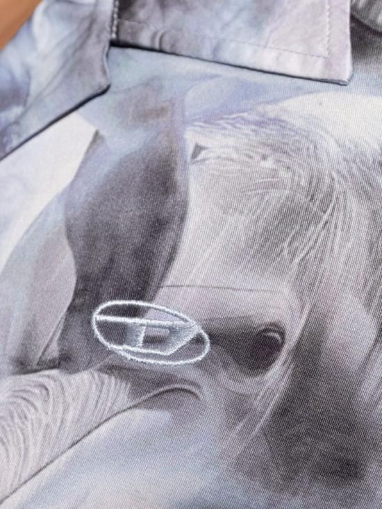 26SS 디젤 반팔 셔츠 A20150 0EPCG 9ECA Grey - DIESEL