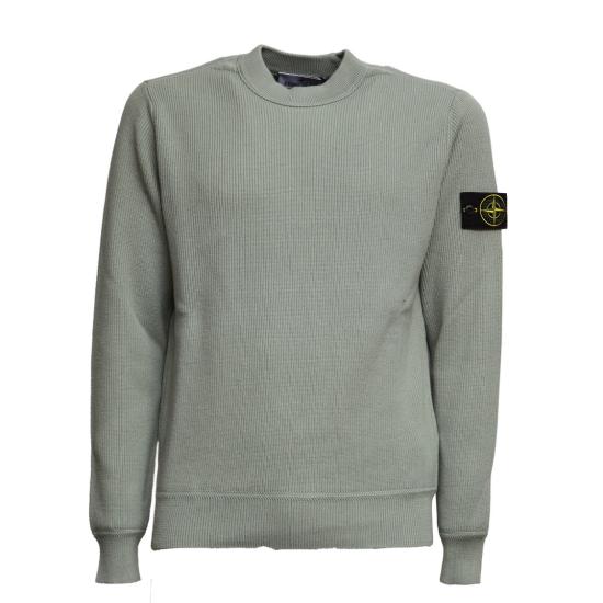 26SS 스톤 아일랜드 립드 소프트 오가닉 코튼 레귤러 핏 크루넥 스웨터 L1S155100154 S00D8 Grey
