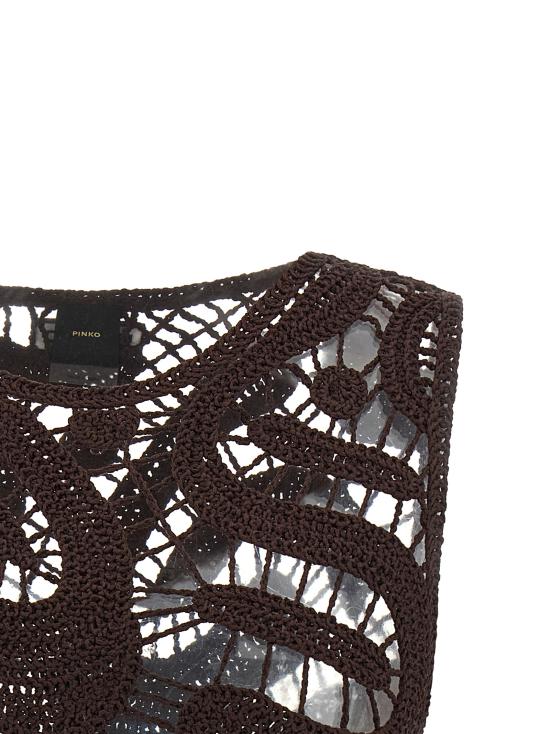 26SS 핑코 민소매 티셔츠 106438A354M05 Brown - PINKO