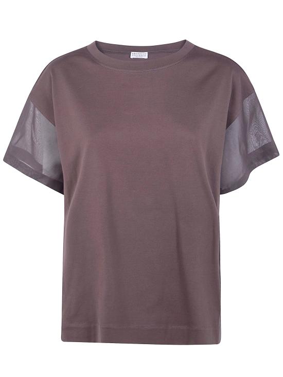 26SS 브루넬로 쿠치넬리 반팔 티셔츠 M0T81BX800 C8589 DARK BROWN