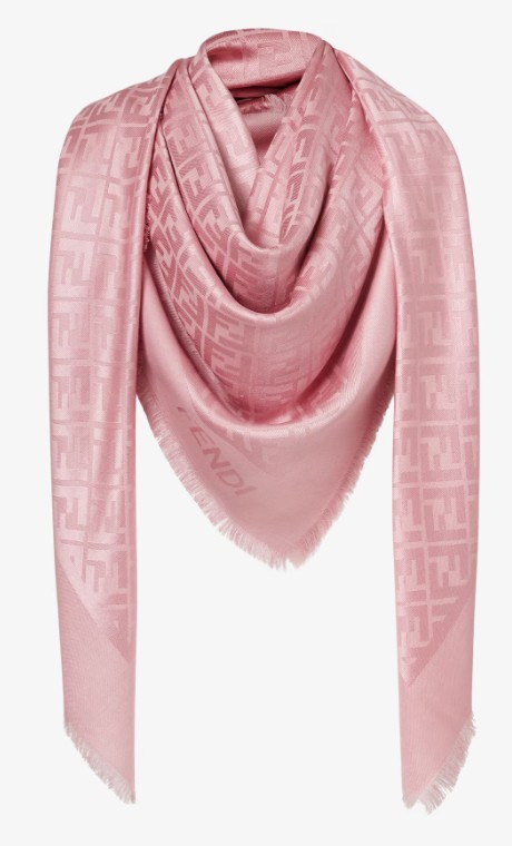 26SS 펜디 오가닉 실크 울 FF 숄 FXT069AJW7 F1WNO ROSAMAGNOLIA - FENDI