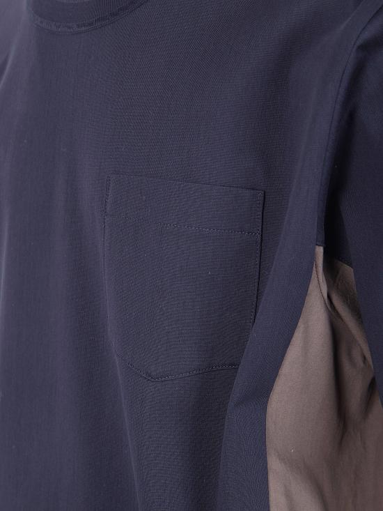 26SS 사카이 반팔 티셔츠 26 03955M 234 NAVY TAUPE - SACAI