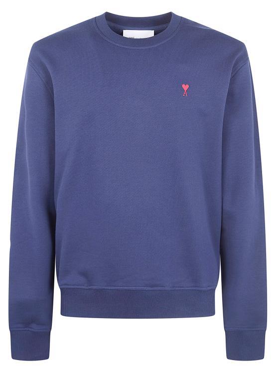 26SS 아미 스몰 하트 로고 스웨트셔츠 BFUSW035 730 430 NIGHT BLUE - AMI