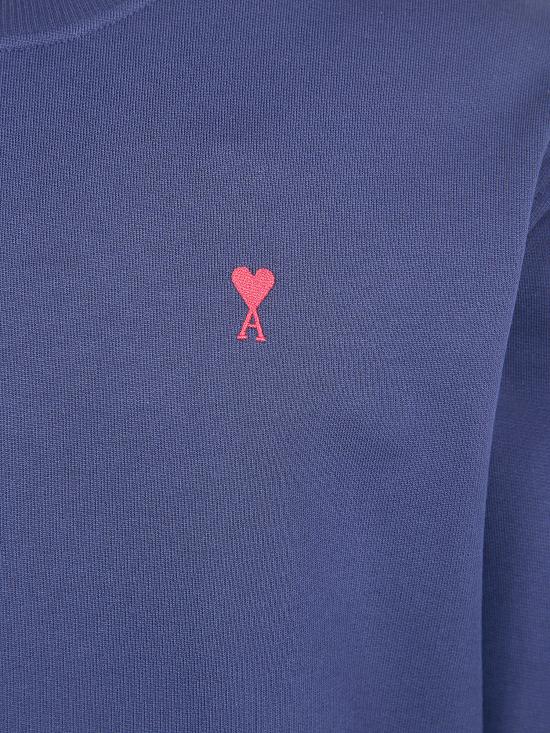 26SS 아미 스몰 하트 로고 스웨트셔츠 BFUSW035 730 430 NIGHT BLUE - AMI