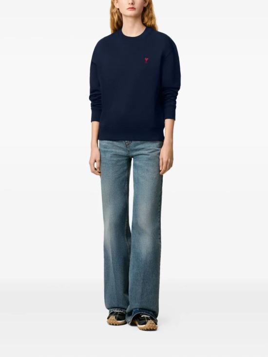 26SS 아미 스몰 하트 로고 스웨트셔츠 BFUSW035 730 430 NIGHT BLUE