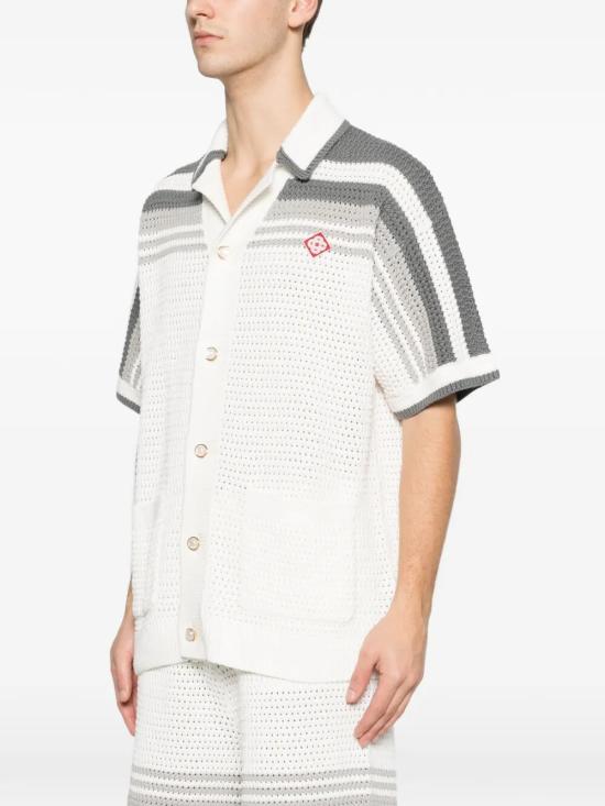 26SS 카사블랑카 긴팔 셔츠 M SP26 KW 933 01 WHITE GREY - CASABLANCA