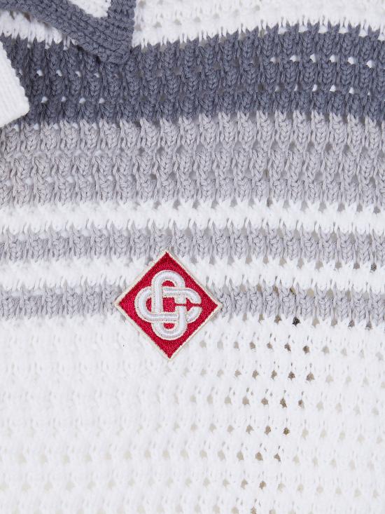 26SS 카사블랑카 긴팔 셔츠 M SP26 KW 933 01 WHITE GREY - CASABLANCA