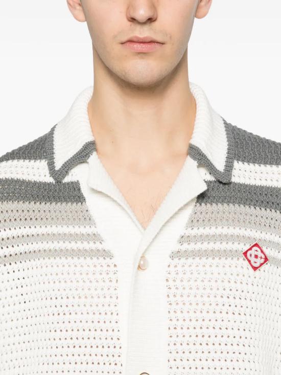 26SS 카사블랑카 긴팔 셔츠 M SP26 KW 933 01 WHITE GREY - CASABLANCA