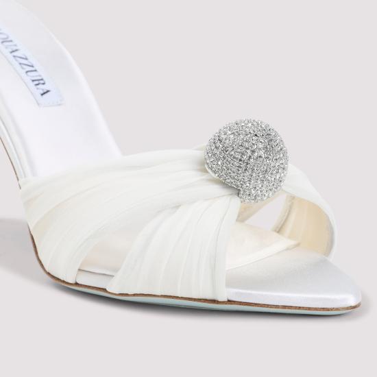 26SS 아쿠아주라 뮬/슬리퍼 MSYMIDBR CHA FFF WHITE - AQUAZZURA
