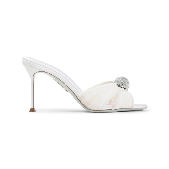 26SS 아쿠아주라 뮬/슬리퍼 MSYMIDBR CHA FFF WHITE - AQUAZZURA