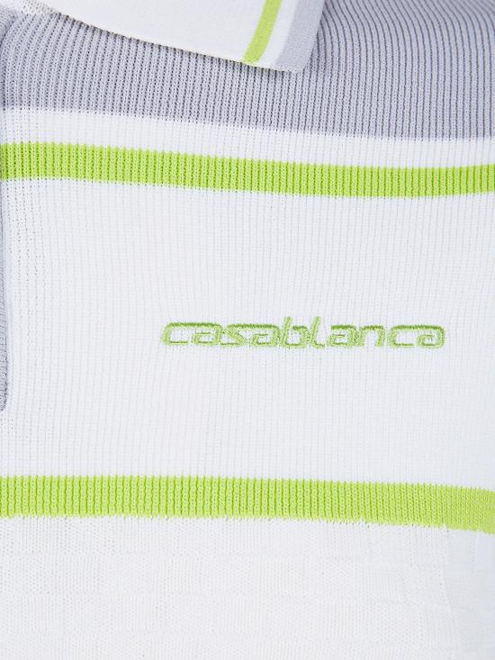 26SS 카사블랑카 폴로 티셔츠 W SP26 KW 1247 01 WHITE - CASABLANCA