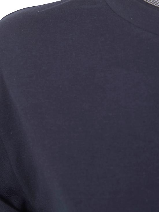 26SS 브루넬로 쿠치넬리 콘트라스트 트림 코튼 티셔츠 M0T18BD200 098 - BRUNELLO CUCINELLI