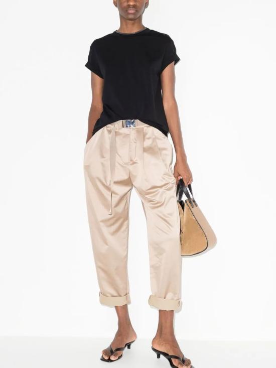 26SS 브루넬로 쿠치넬리 콘트라스트 트림 코튼 티셔츠 M0T18BD200 098 - BRUNELLO CUCINELLI