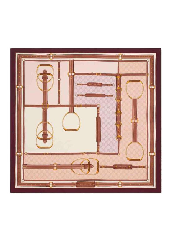 26SS 구찌 프린티드 실크 까레 8136253G0016372 Nude Neutrals