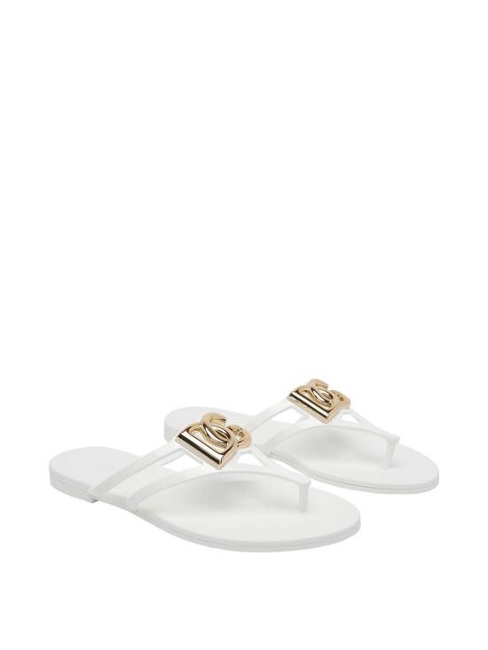 26SS 돌체앤가바나 러버 비치웨어 슬라이드 CW2418AY81780001 White - DOLCE & GABBANA