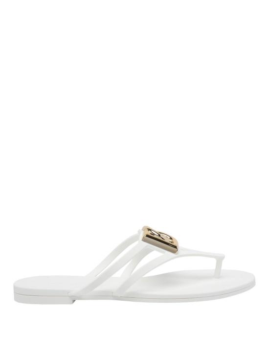 26SS 돌체앤가바나 러버 비치웨어 슬라이드 CW2418AY81780001 White