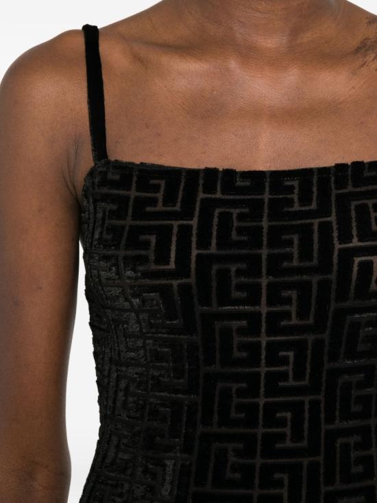 26SS 발망 미디 원피스 GF1RN325JL77 EAP Black - BALMAIN