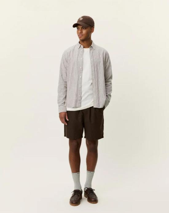 26SS 레듀 긴팔 셔츠 1001330 826TEAK BROWN White - LES DEUX