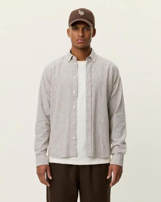 26SS 레듀 긴팔 셔츠 1001330 826TEAK BROWN White - LES DEUX