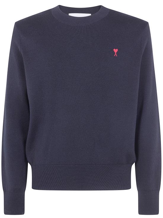 26SS 아미 ADC 크루넥 스웨터 HKS826 001 009 BLACK RED - AMI