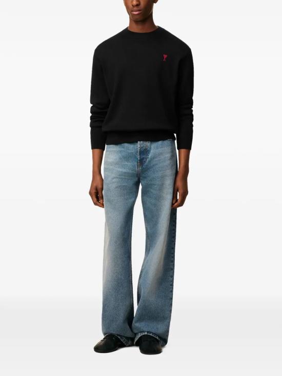 26SS 아미 ADC 크루넥 스웨터 HKS826 001 009 BLACK RED - AMI