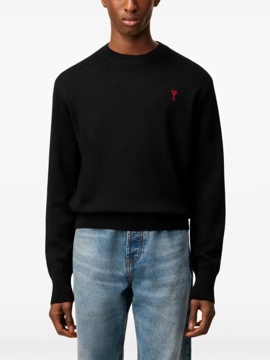 26SS 아미 ADC 크루넥 스웨터 HKS826 001 009 BLACK RED - AMI