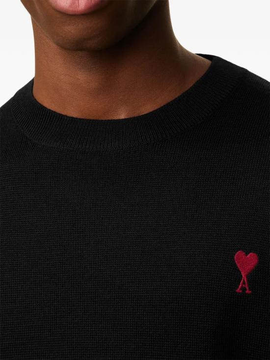 26SS 아미 ADC 크루넥 스웨터 HKS826 001 009 BLACK RED - AMI