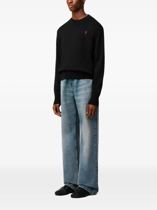 26SS 아미 ADC 크루넥 스웨터 HKS826 001 009 BLACK RED - AMI