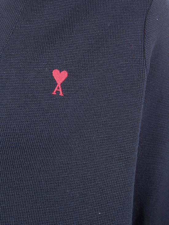 26SS 아미 ADC 울 V넥 가디건 HKC361 001 009 BLACK RED - AMI