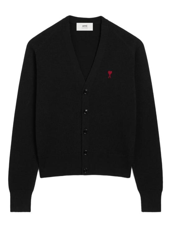 26SS 아미 ADC 울 V넥 가디건 HKC361 001 009 BLACK RED